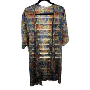Copied - LulaRoe - Shirley - M - Floral Multicolor Sheer Coverup